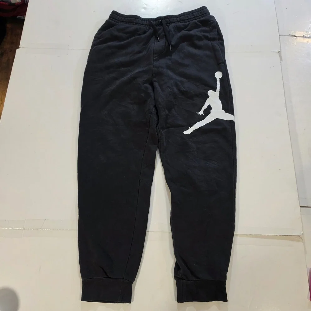 Jordan Mens Black Fleece Joggers Jumpman Logo Sweatpants Small 6154
